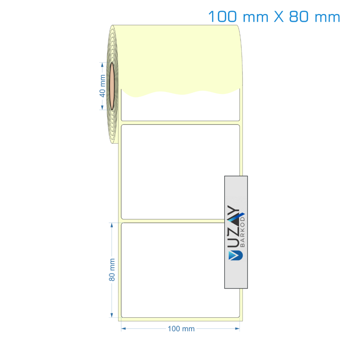 100×80 mm Kuşe Etiket