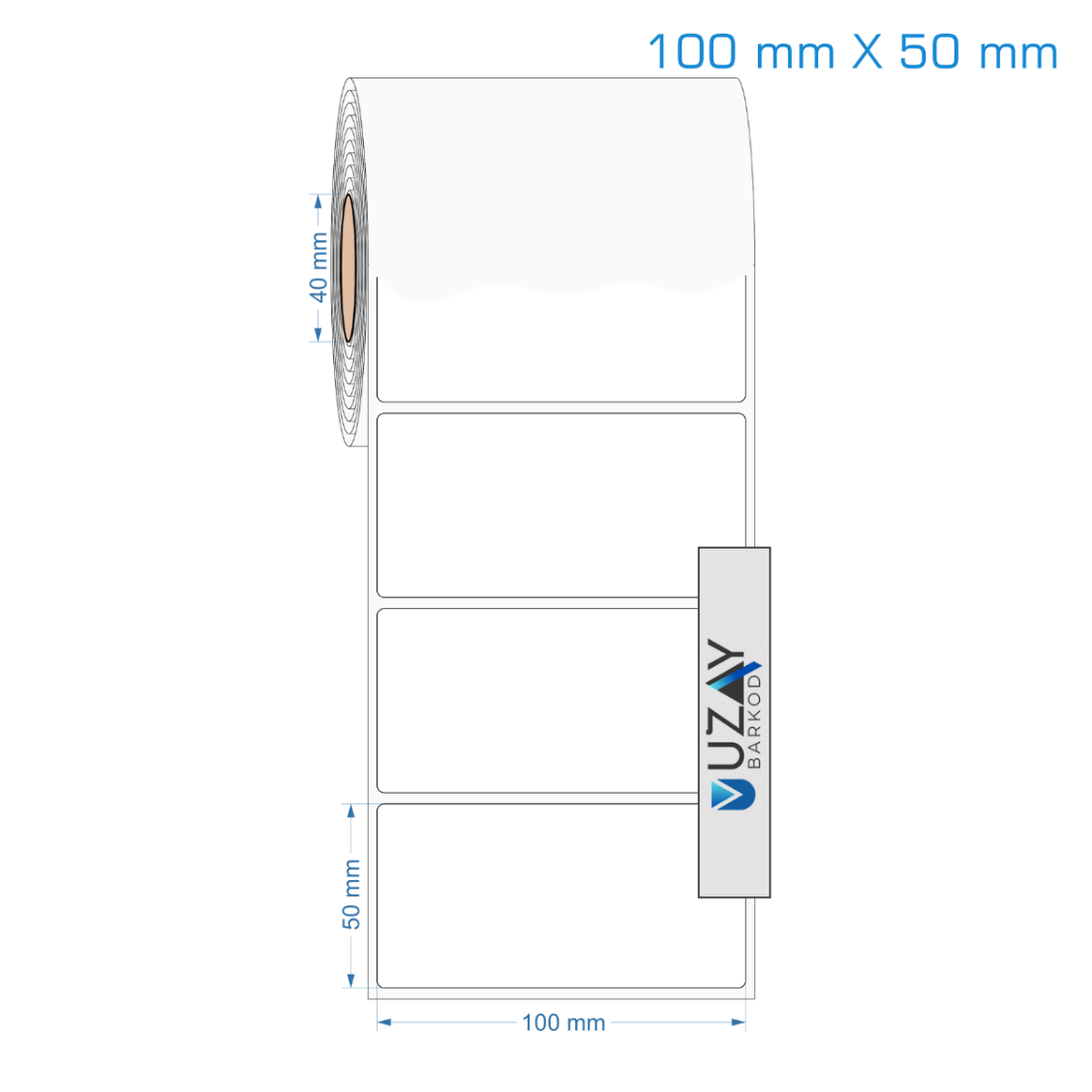 100×50 mm Opak PP Etiket