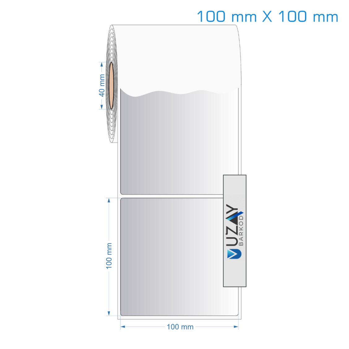 100×100 mm Silvermat Etiket
