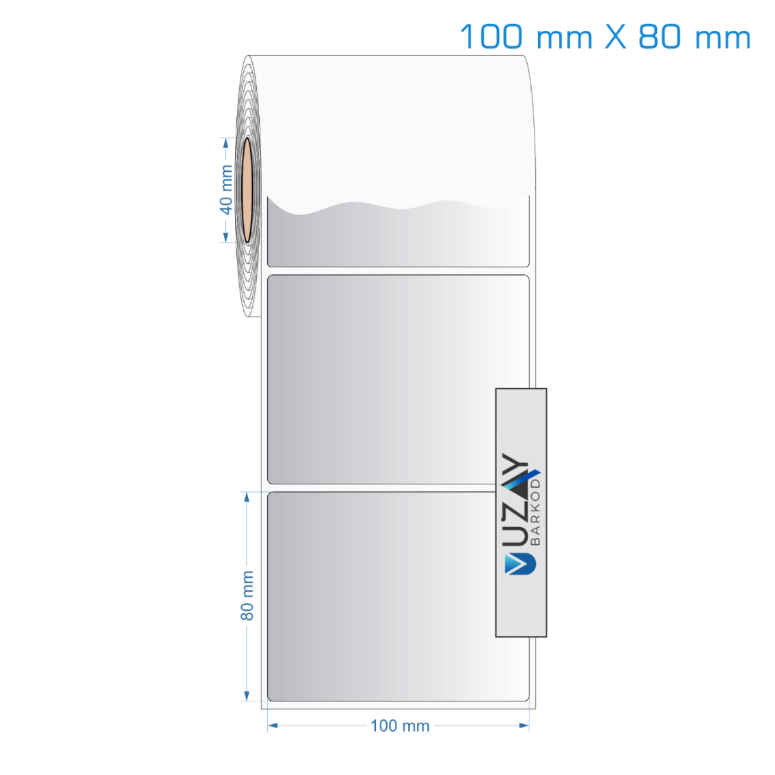 100×80 mm Silvermat Etiket