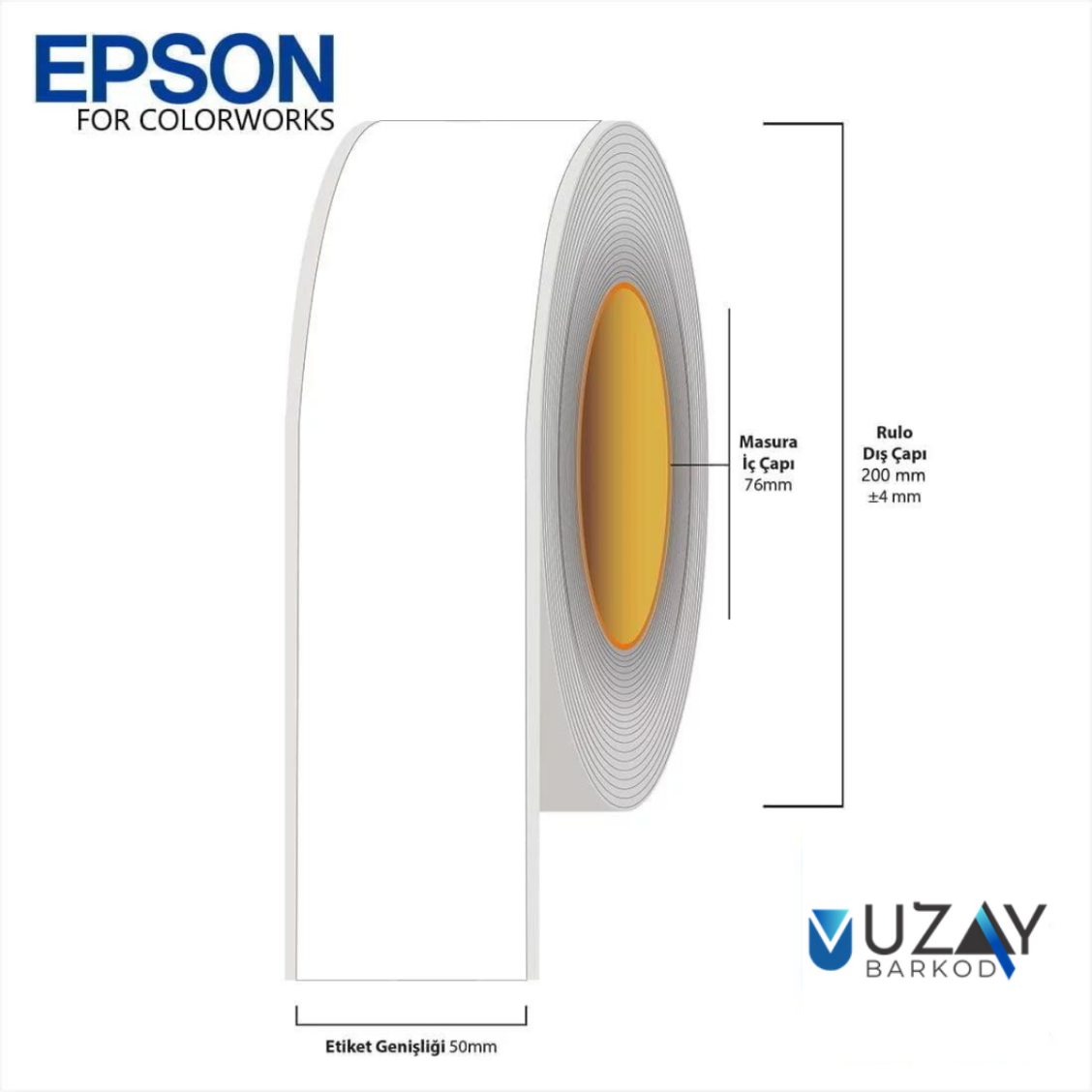 50 mm X 100 mt Epson Etiketi