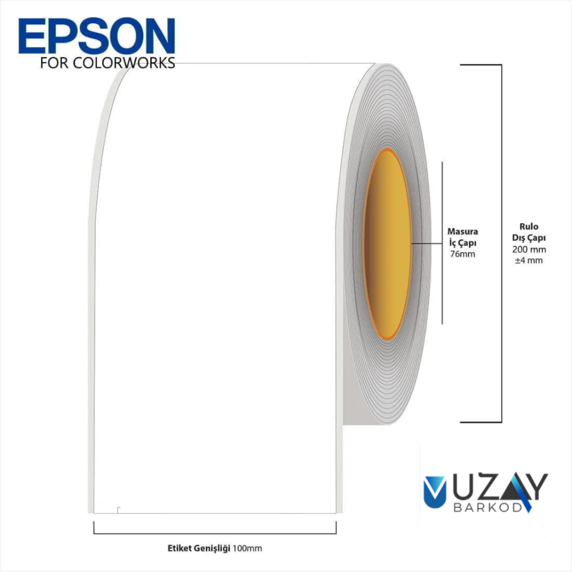 100 mm X 100 mt Epson Etiketi